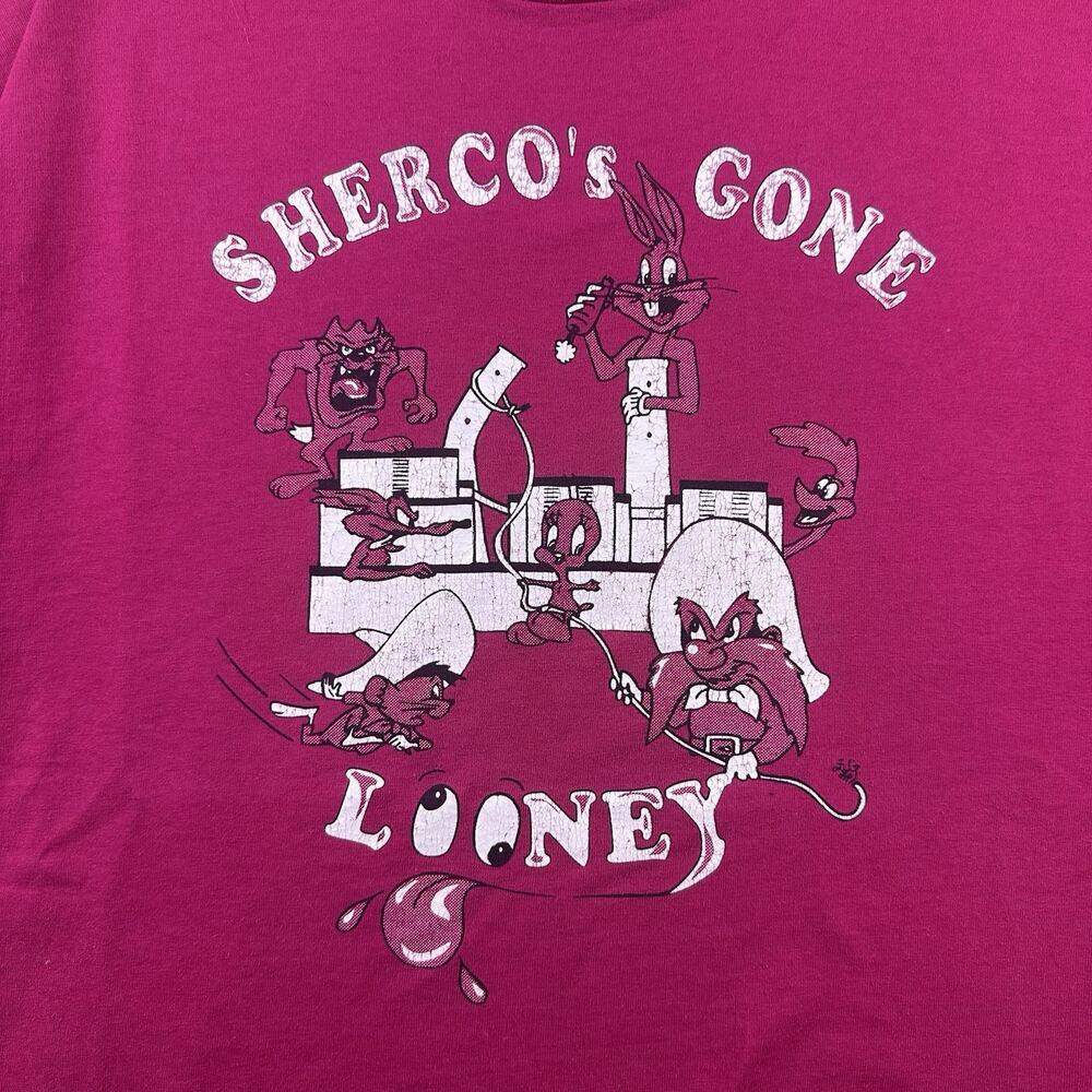 Vintage Looney Tunes Single stitch‎ “Sherco’s Gone Looney” 90s USA XL - Picture 2 of 9